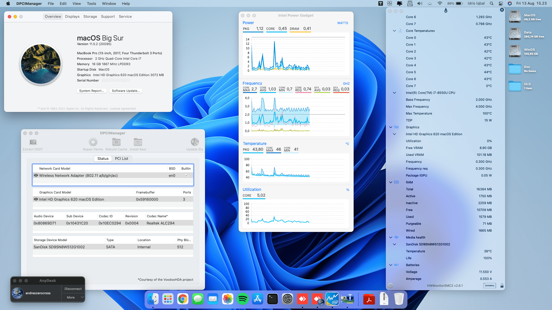 Success Hackintosh macOS Big Sur 11.5.1 Build 20G80 in Asus ZenBook UX430UA